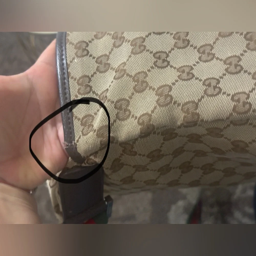 Gucci Tan Messenger Bag with Green and Red Strap - Picture 8 of 14